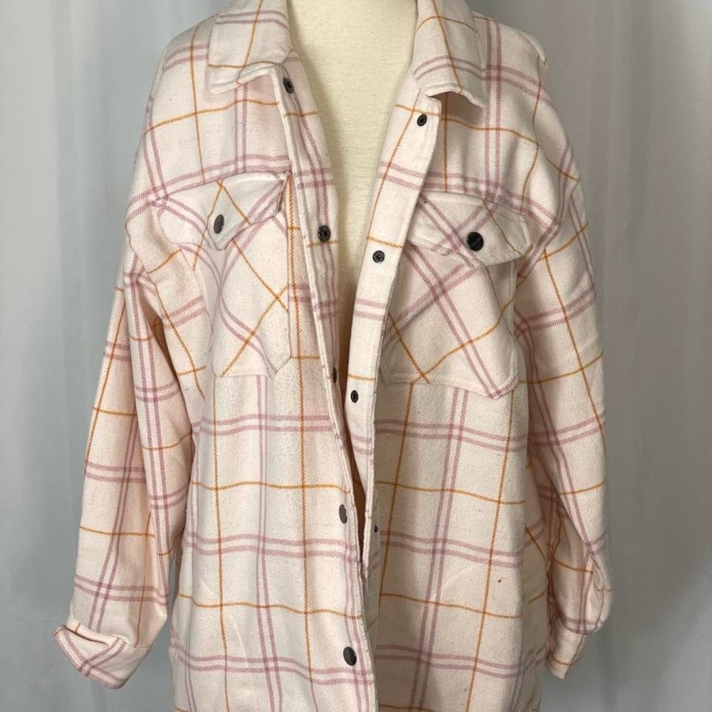 Plaid Button-Up Shirt Jacket